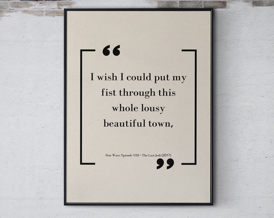 Star Wars Episode Viii The Last Jedi Famous Quote Print Film Wall Art Inspirational Movie Quote Poster Wall Decor Print