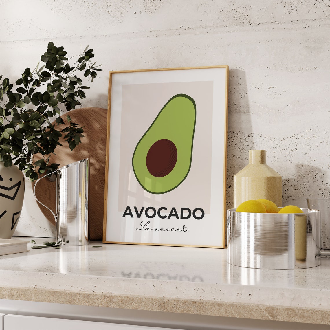 Avocado Le Avocat Modern Kitchen Fruit Illustration Art Poster - Image 5