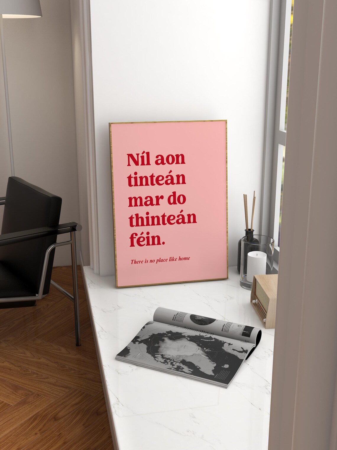 There's No Place Like Home Ireland Print, Gaeilge Poster - Image 2