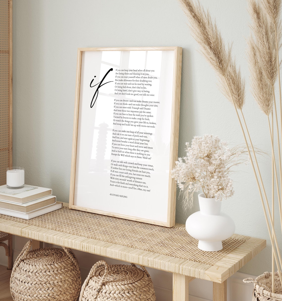 Rudyard Kipling If Poetry Print, Office Decor - Image 4