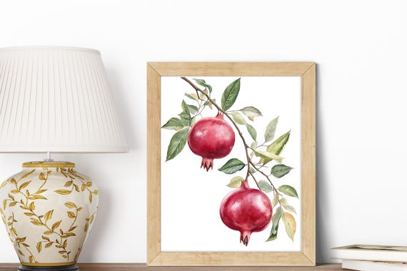 Natureinspired Pomegranate Botanical Watercolor Art For Your Home