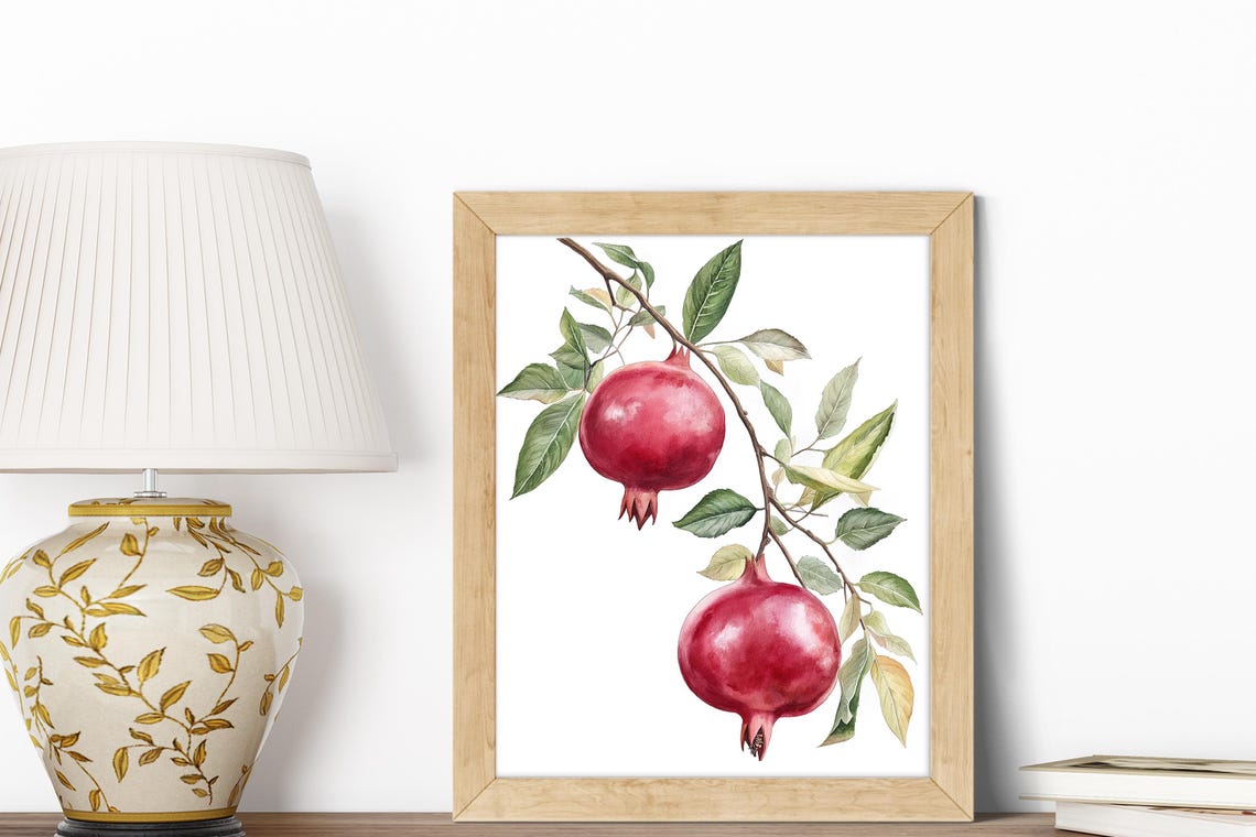 Natureinspired Pomegranate Botanical Watercolor Art For Your Home