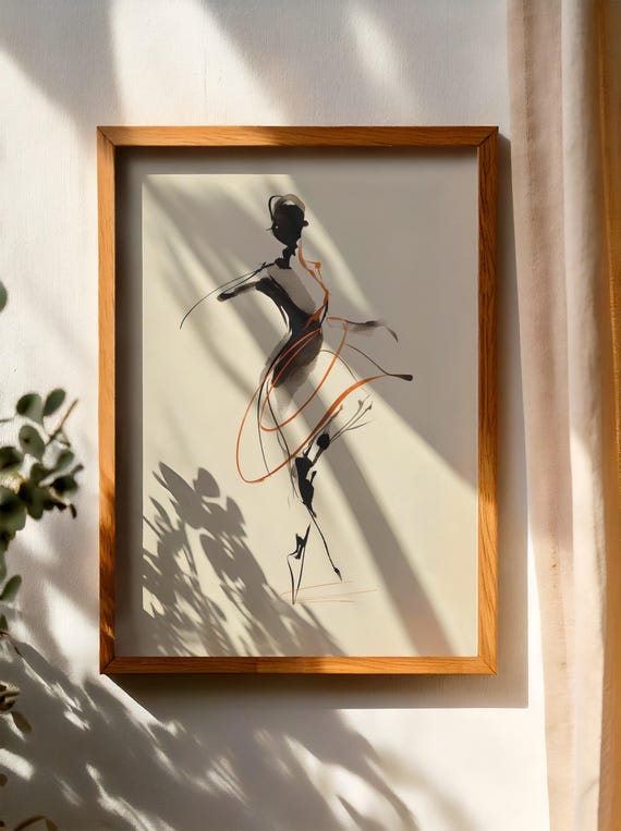 Ballerina Art Wall Decordigital Printballet Dancer Drawingdigital Line Arthome Decordance Artmodern Artgift Ideawall