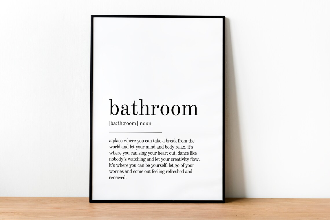 Bathroom Definition Print, Personalized Bathroom Wall Art - Image 2