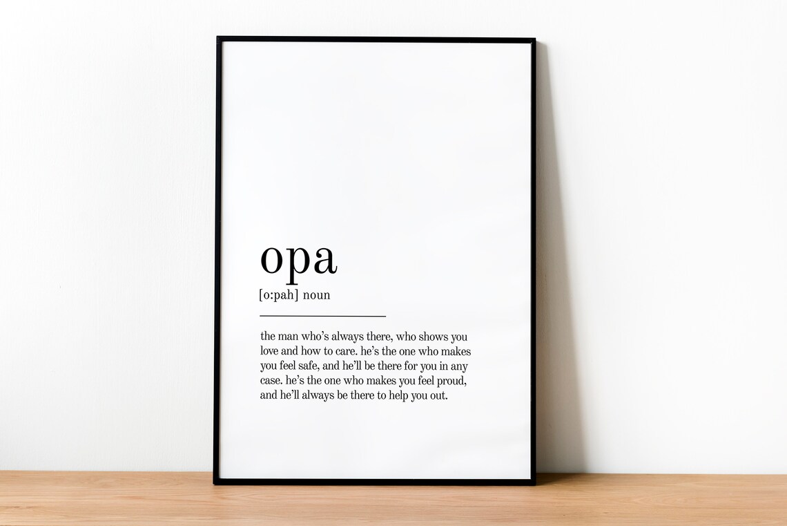 Opa Definition Personalised Wall Art Print - Image 2
