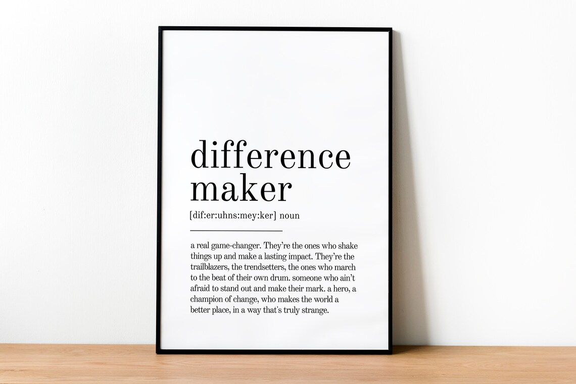 Difference Maker Definition Personalized Wall Art Print - Image 2