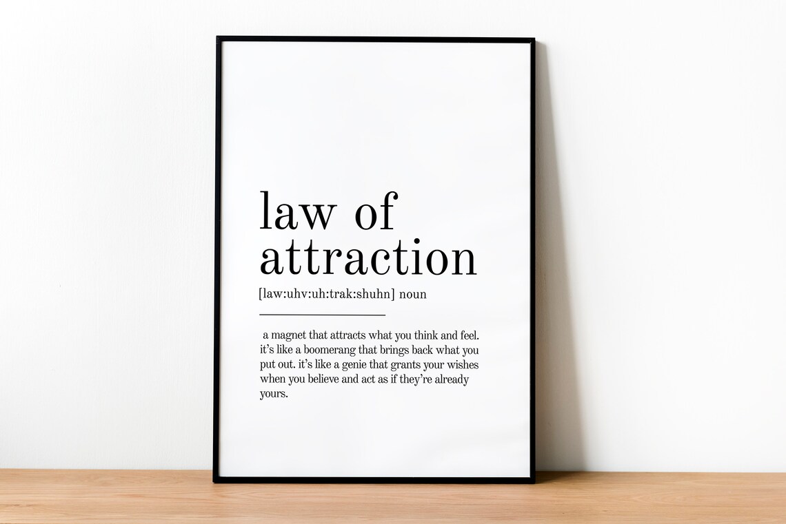 Law of Attraction Dictionary Definition Minimalist Typography Gift Poster - Image 2