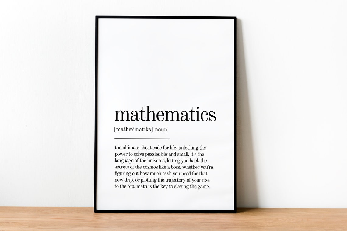 Mathematics Definition Fun Nerdy Typography Classroom Poster - Image 2