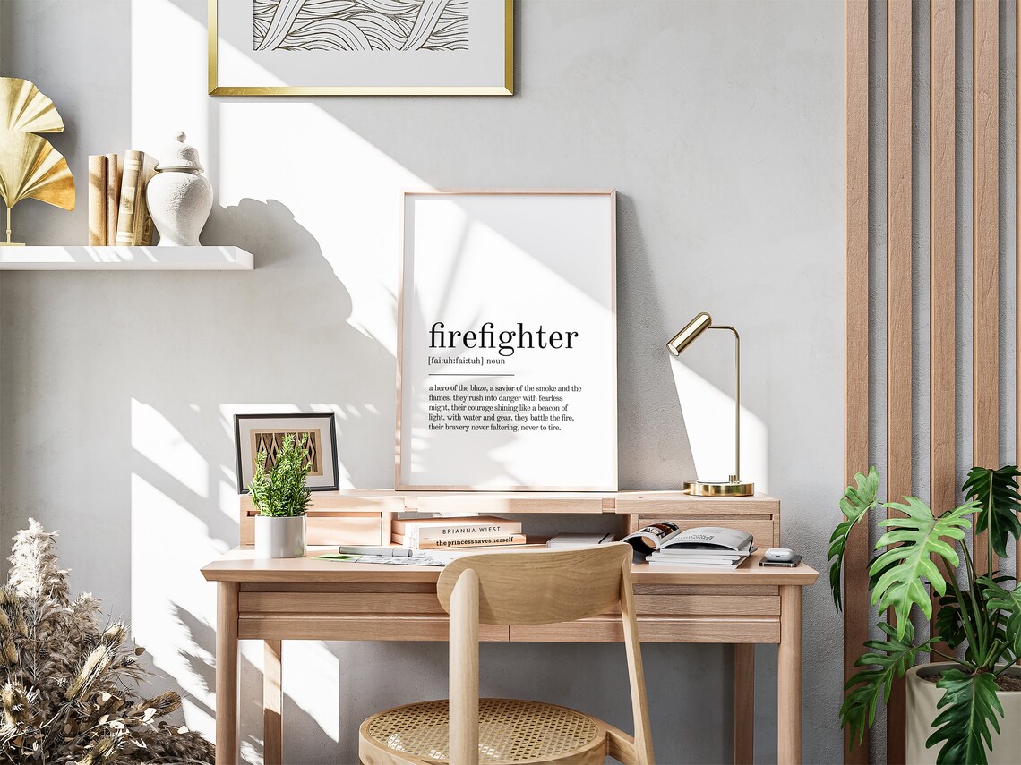 Firefighter Definition Personalized Art Print - Image 3