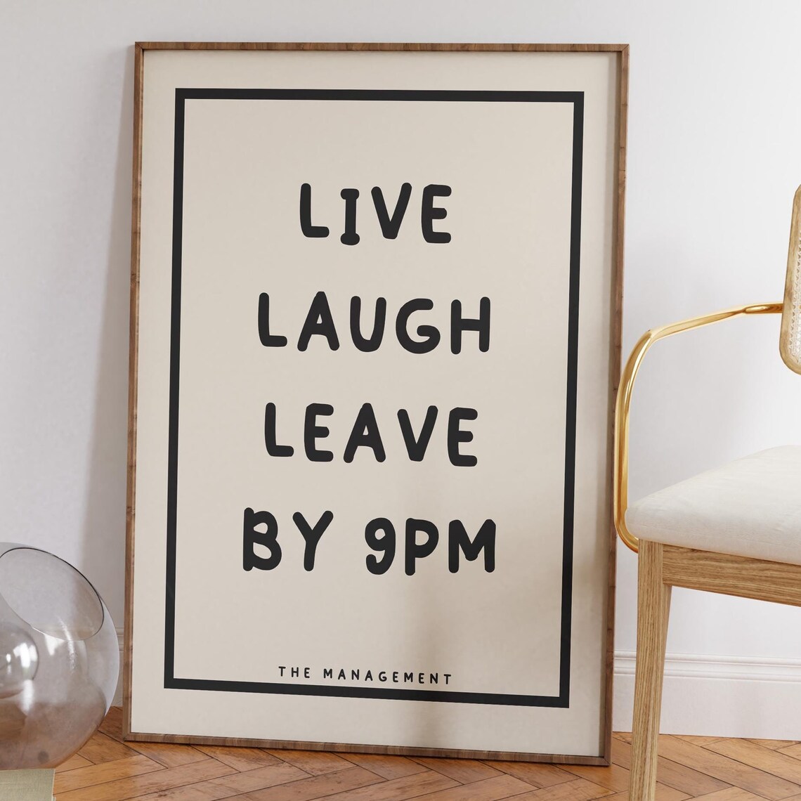 Live Laugh Leave By 9Pm Boho Poster