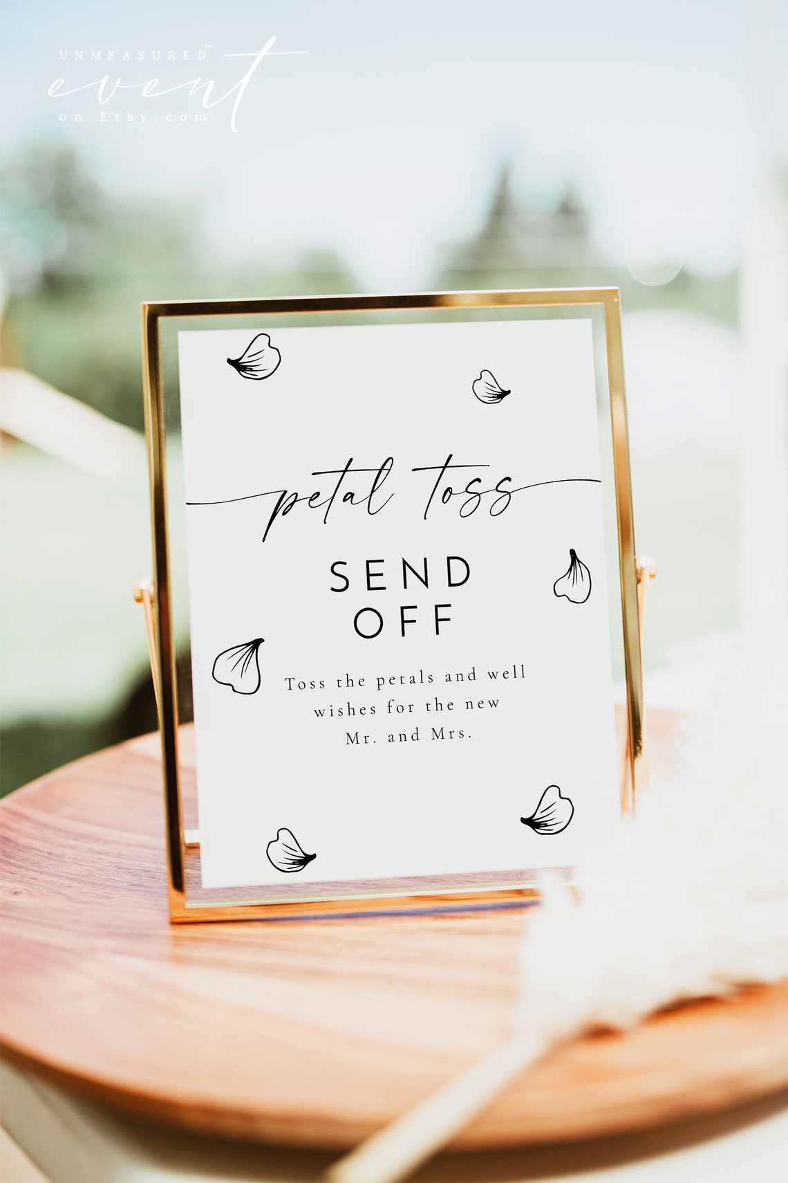 Petal Toss Send Off Wedding Sign Template Minimalist Printable Poster
