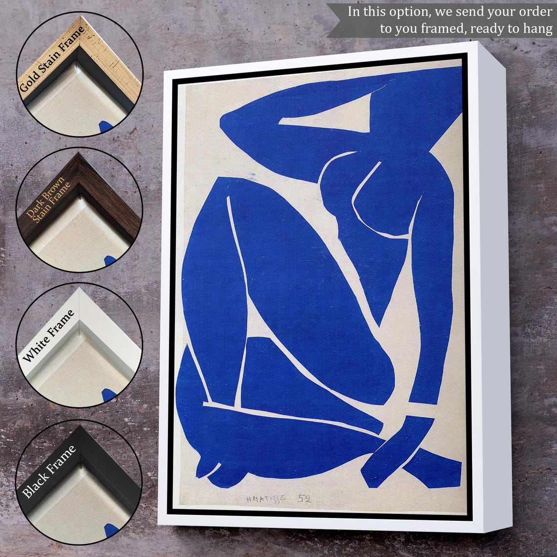 Henri Matisse Blue Nude Housewarming Gifts Boho Modern Wall Decor Large Wall Art Bohemian Print Boho Wall Art - Image 3