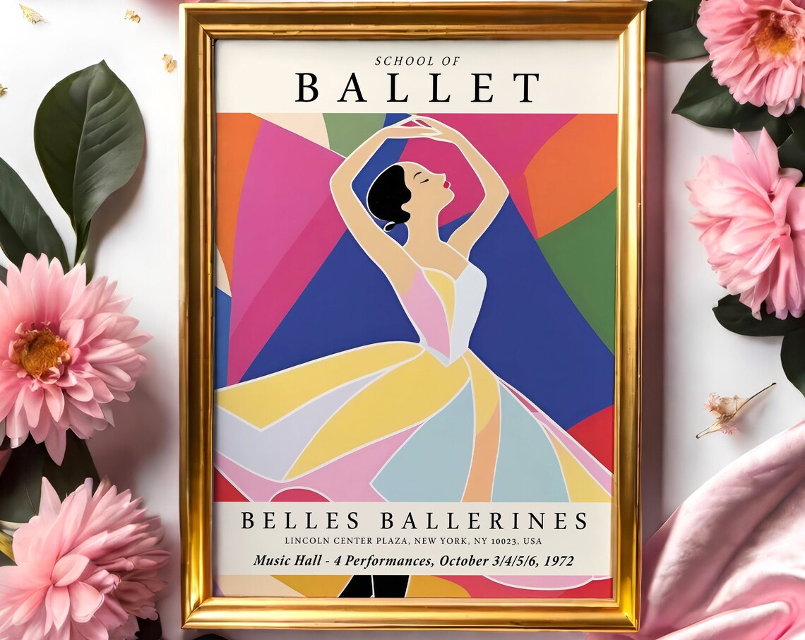 Belles Ballerines 1972 Ballet Poster Yellow Tutu Dancer Lincoln Center