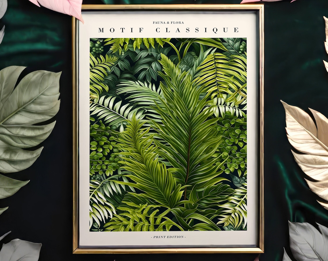 Fauna Flora Motif Classique Green Fern Foliage Edition Poster