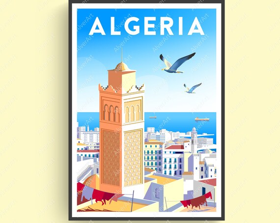 Algeria Poster Africa Poster Algeria Travel Print Africa Wall Art Art Unframed