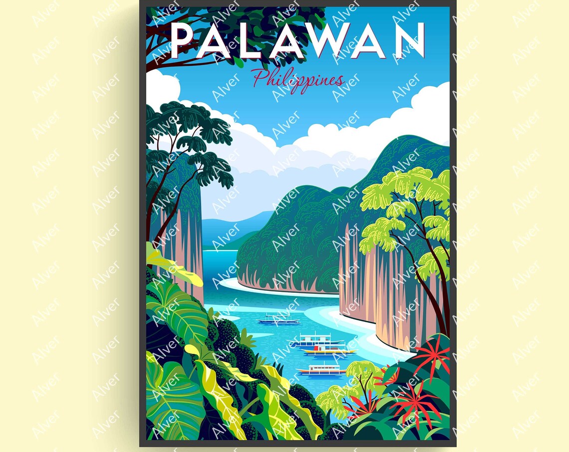 Palawan Poster Philippines Poster Tropical Travel Print Philippines Wall Art Unframed
