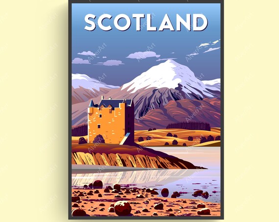 Scotland Poster Scotland Travel Print Mountain Wall Art Art Unframed