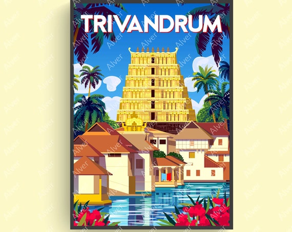 India Poster Trivandrum Poster India Print India Wall Art Unframed