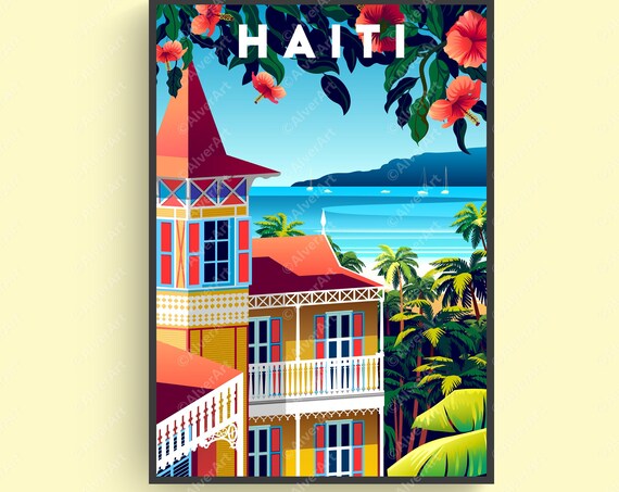 Haiti Poster Caribbean Poster Caribbean Print Tropical Travel Print Caribbean Wall Art Beach Poster Unframed
