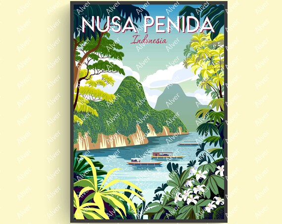 Nusa Penida Poster Bali Print Indonesia Poster Tropical Travel Print Indonesia Wall Art Unframed