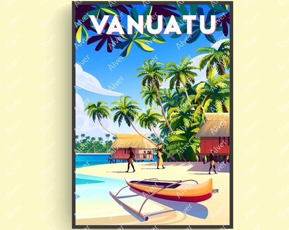 Vanuatu Poster Tropical Poster Tropical Travel Print Vanuatu Wall Art Unframed