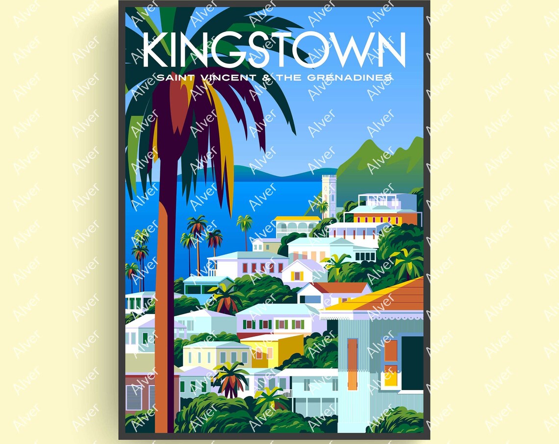 Kingstown Saint Vincent Grenadines Caribbean Harbor Town Poster