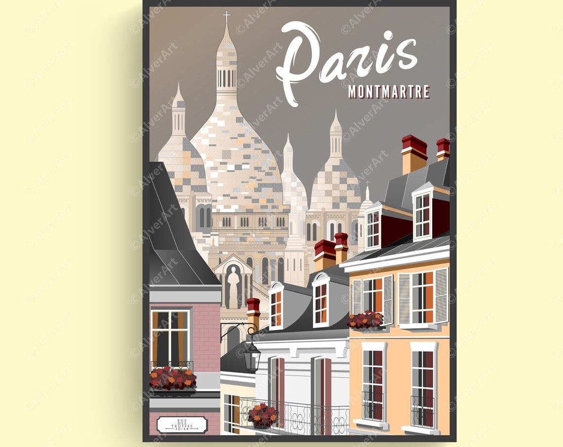 Montmartre Poster Paris Poster France Poster France Travel Print French Wall Art Art Unframed