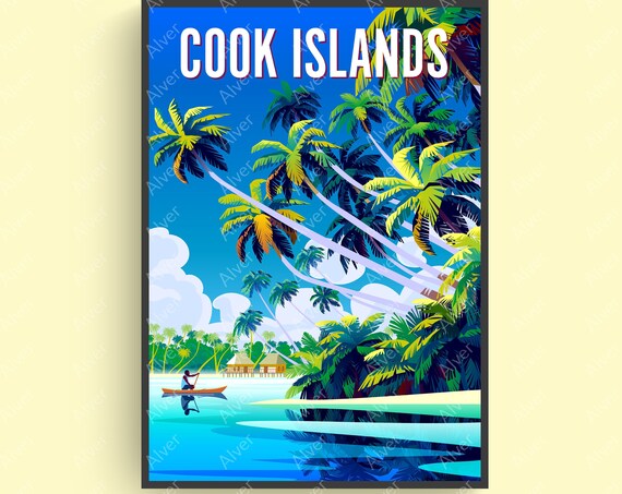 Cook Islands Poster French Polynesia Poster Tropical Travel Print Cook Islands Wall Art Unframed