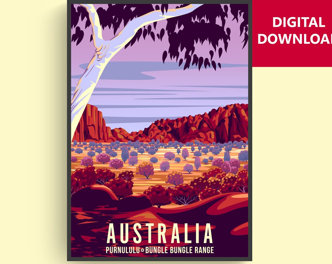 Australia Purnululu Bungle Bungle Range Outback Vintage Travel Poster