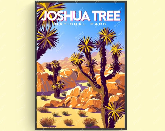 Joshua Tree Poster California Travel Print California Poster National Park Wall Art Art Unframed