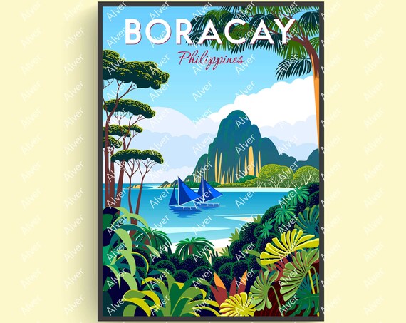 Boracay Poster Philippines Poster Tropical Travel Print Philippines Wall Art Unframed