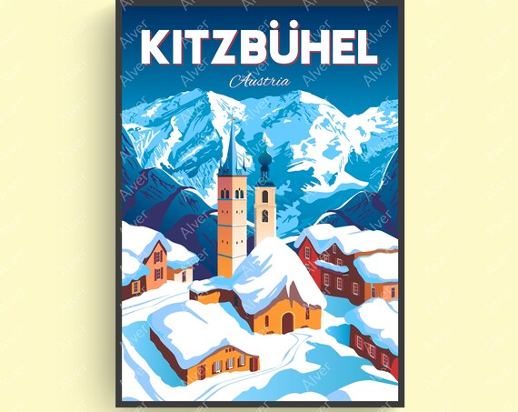 Tyrol Kitzbuhel Poster Austria Poster Austria Travel Print Mountain Poster Tyrol Wall Art Tyrol Poster Unframed