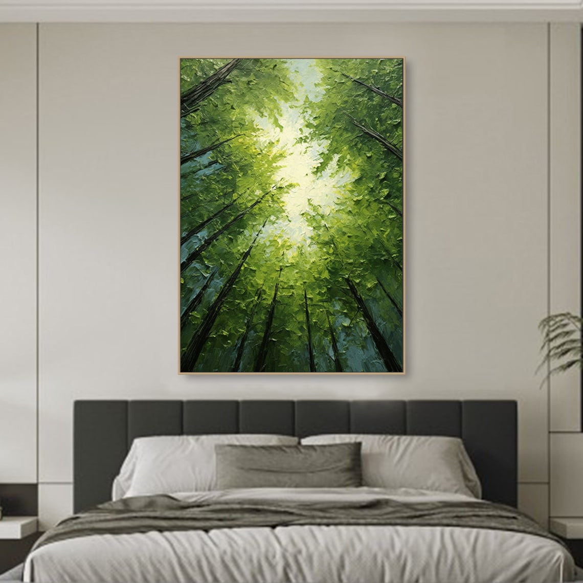 Green Forest Abstract Art Print, Living Room Wall Art - Image 3