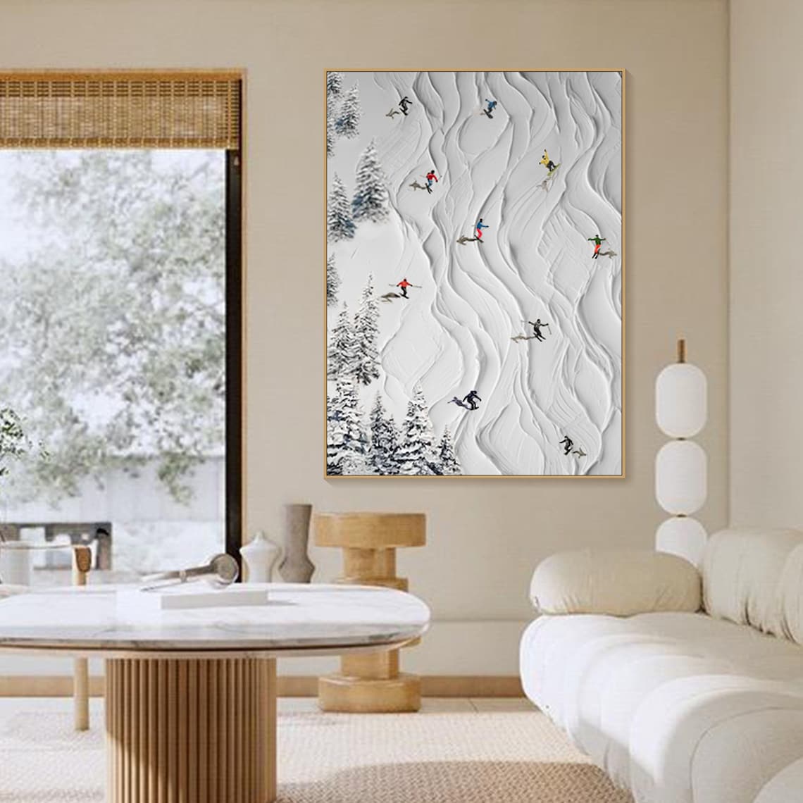 White Skiing Sports Art Print, Personalized Gift - Image 3