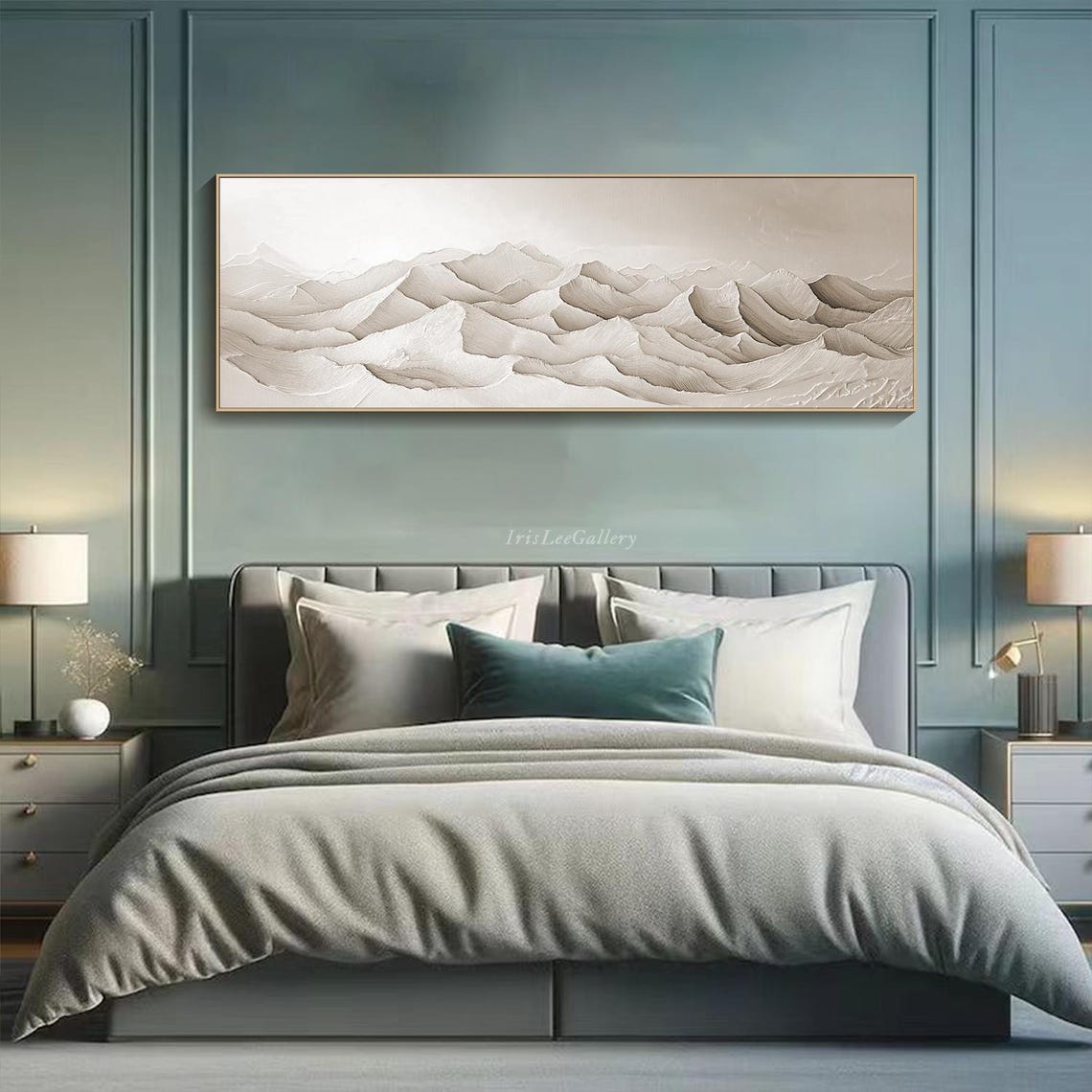 Beige Ivory Textured Plaster Mountains Minimalist Wabi Sabi Art Poster - Image 2