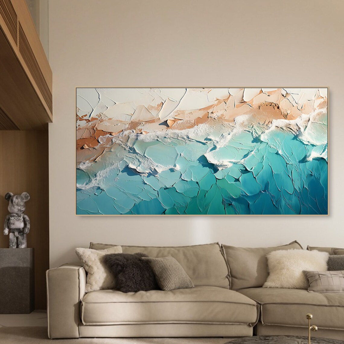 Wabi Sabi Beach Wave, Minimalist Ocean Wall Art Print - Image 4