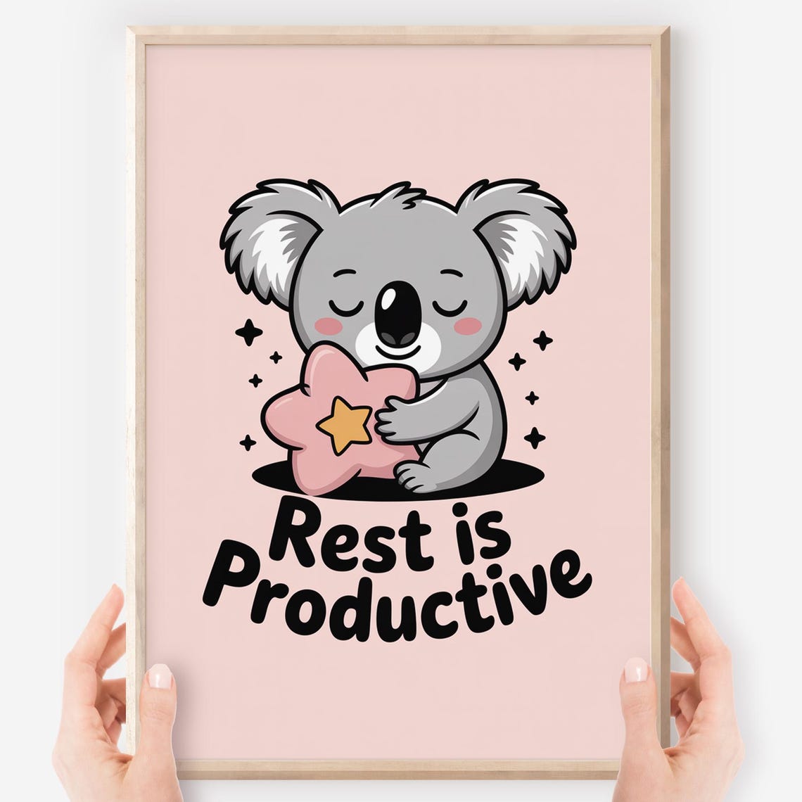Koala Rest Is Productive Poster Kawaii Animal Sel Decor Jpg