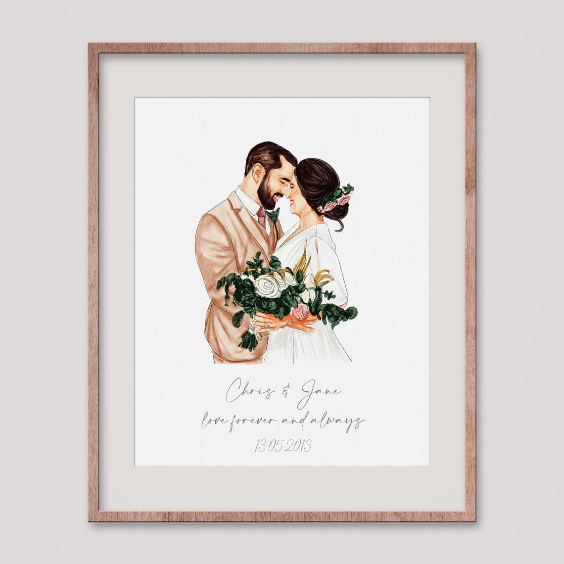 Grandparents Gift Custom Family Portrait Painting Grandma Gift Grandpa Gift Miniature Portrait Grandparents Wall Art Custom Painting - Image 3