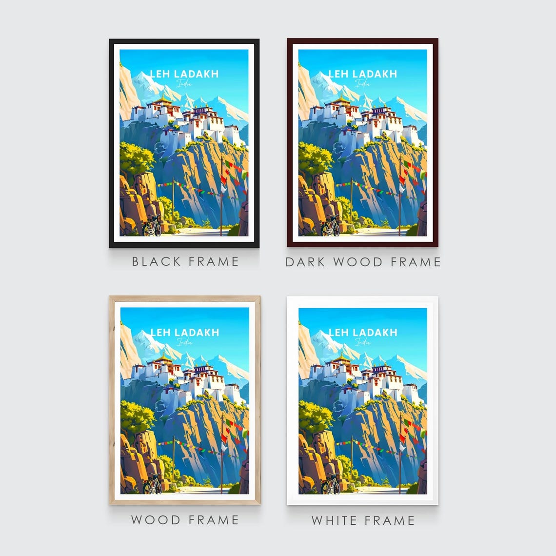 Leh Ladakh India Himalayan Monastery Prayer Flags Poster Art - Image 3