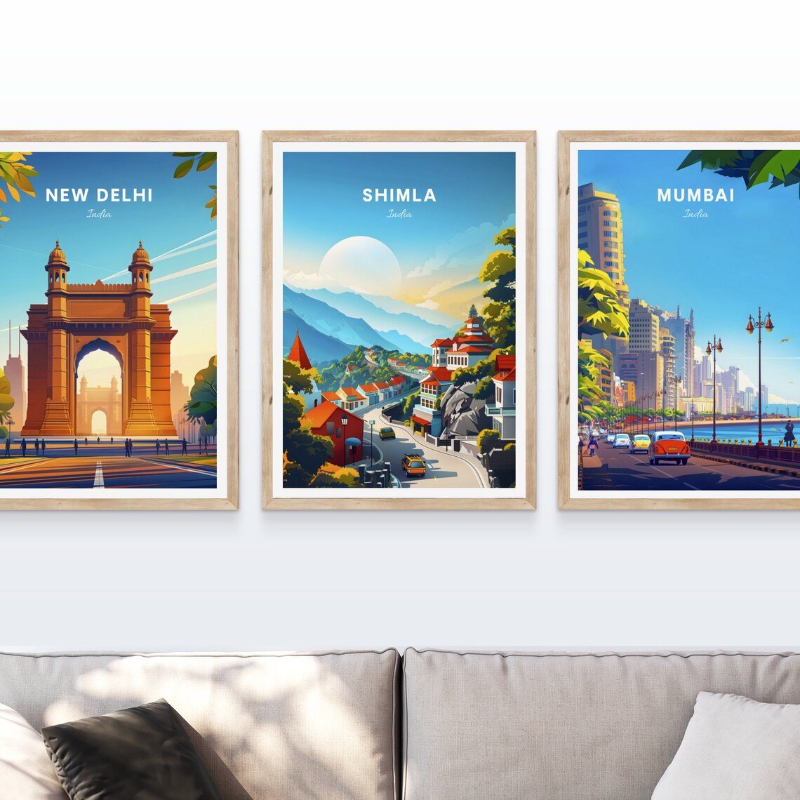 Shimla India Himalayan Hill Town Winding Road Sunny Travel Poster - Image 4