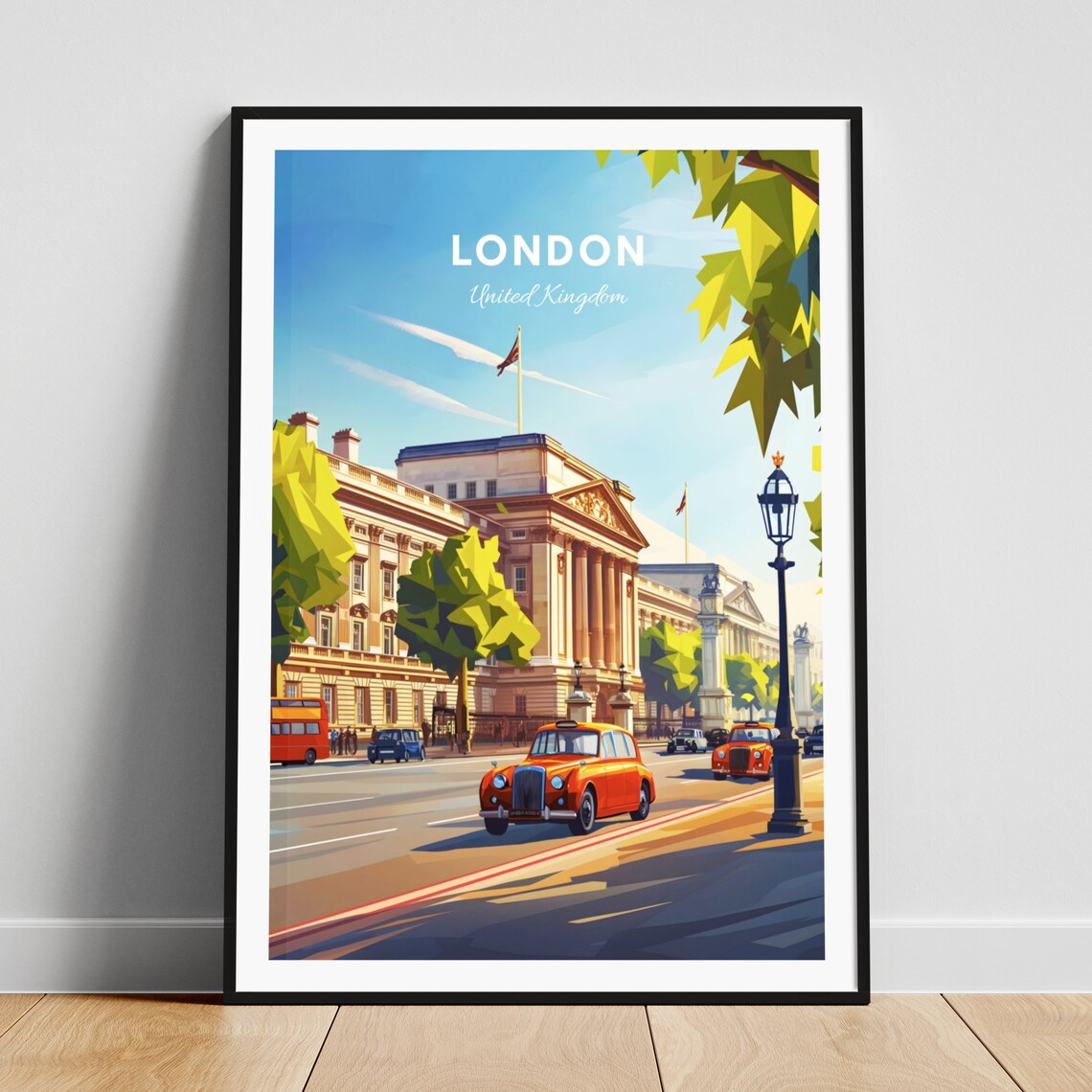 London United Kingdom Buckingham Palace Classic Taxis Poster