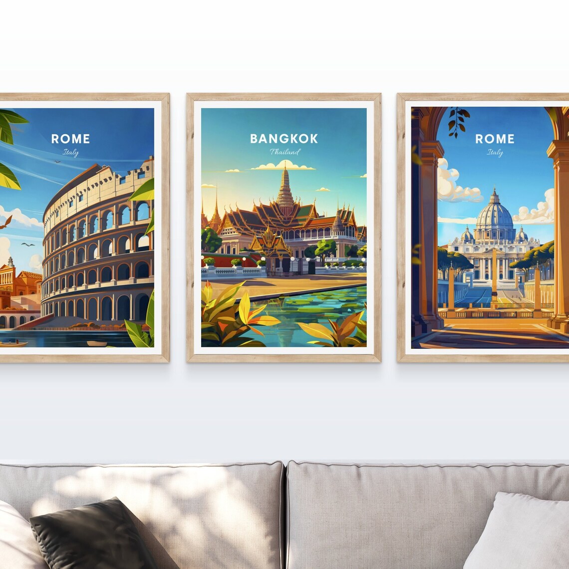 Bangkok Thailand Grand Palace Golden Temples Riverside Travel Poster - Image 4