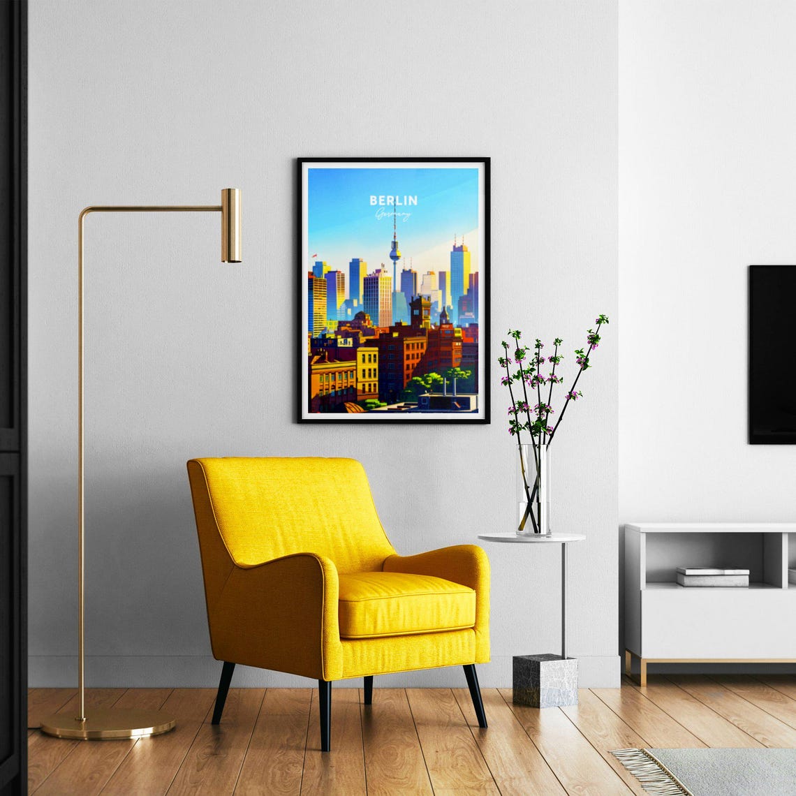 Berlin Germany TV Tower Downtown Skyline City View Scene Poster - Image 2