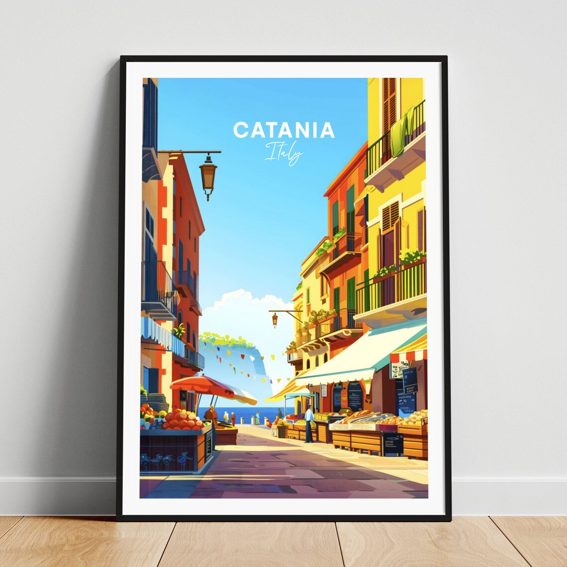 Catania Italy Personalized Travel Poster, Custom Text