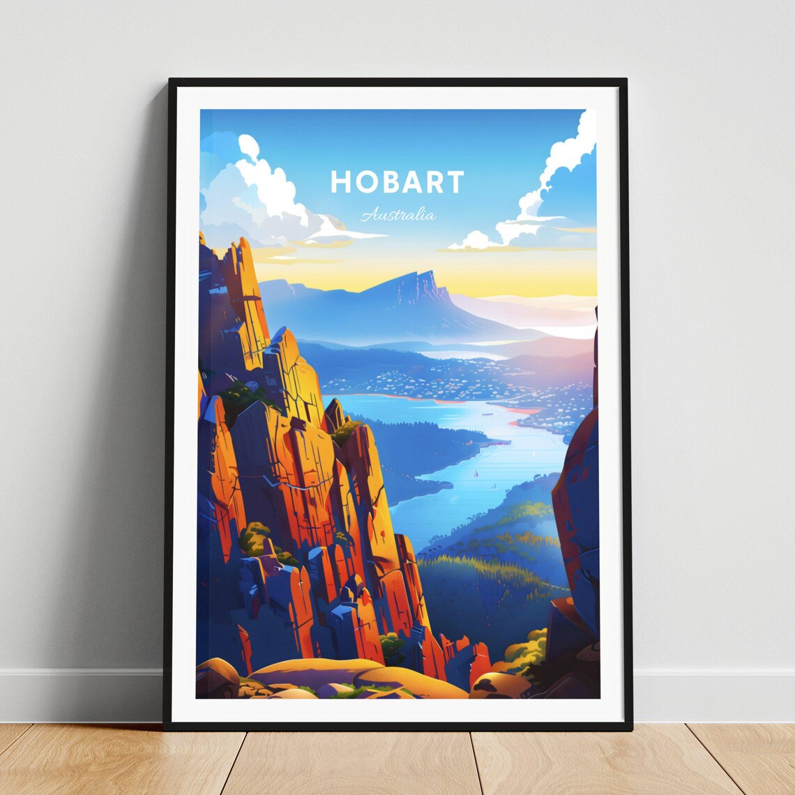 Hobart Australia Mount Wellington Lookout Derwent River View Poster