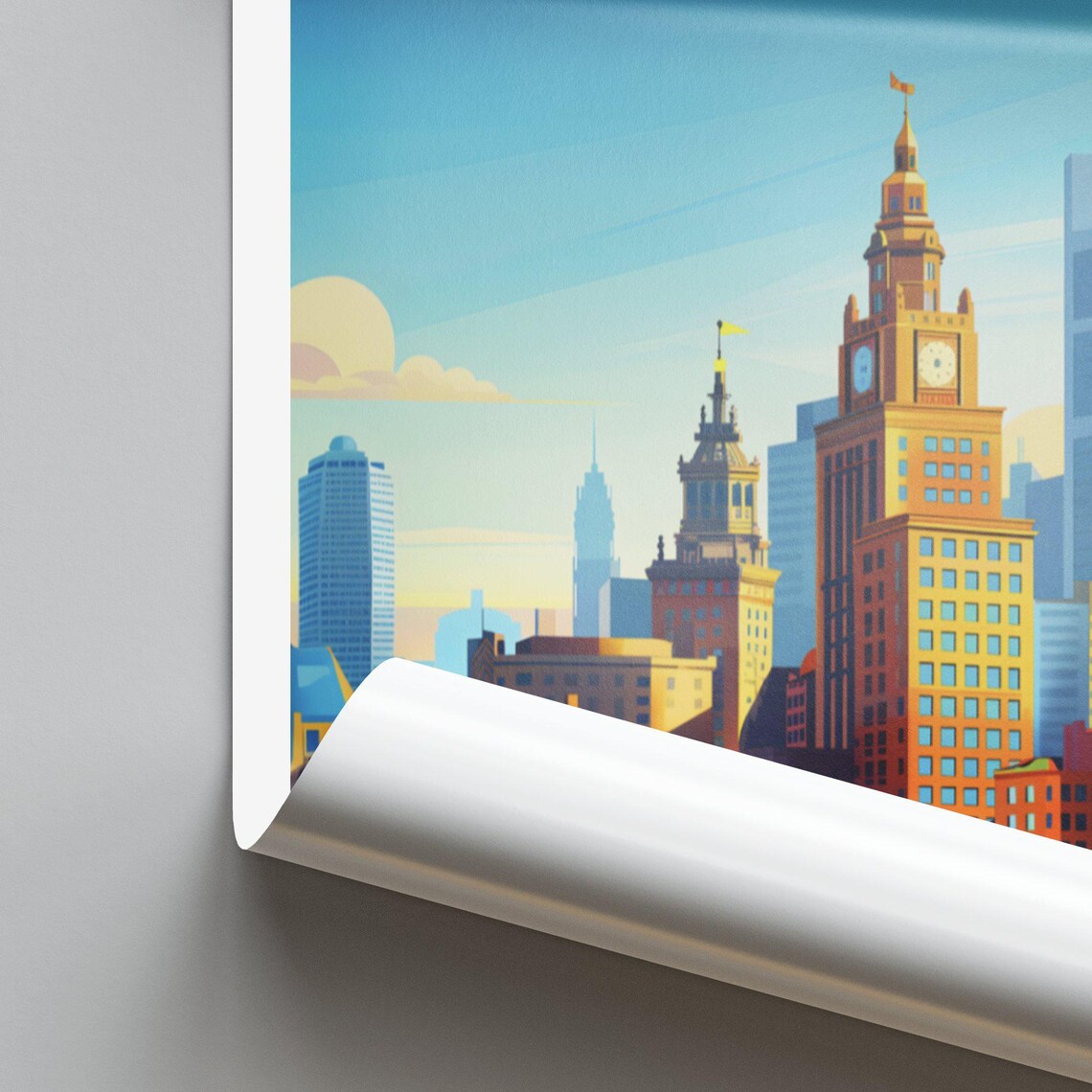 Hamburg Germany Harbor Skyline Busy Ferry Ships Blue Sky Poster - Image 2