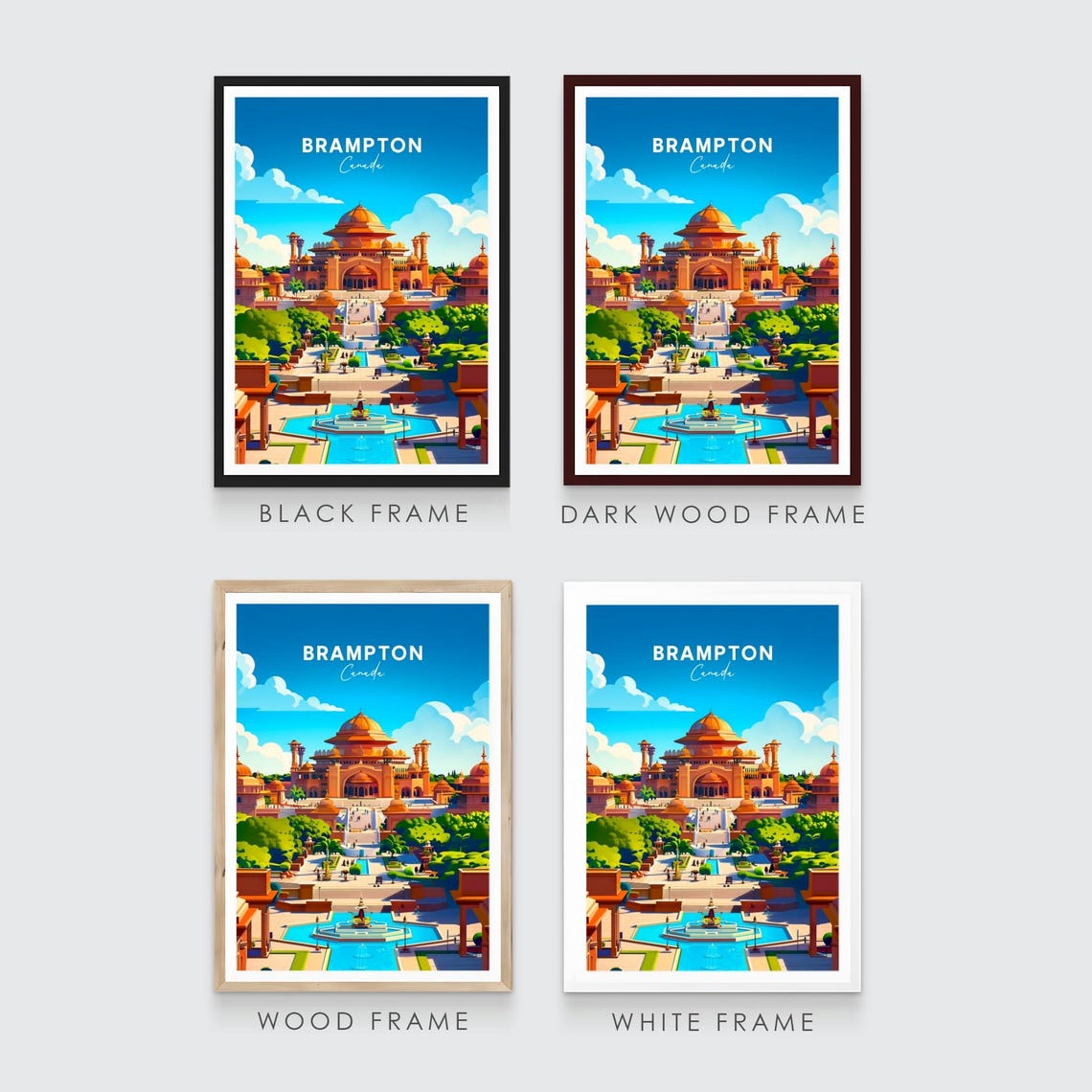 Brampton Canada Golden Palace Reflecting Pool Gardens Poster - Image 3