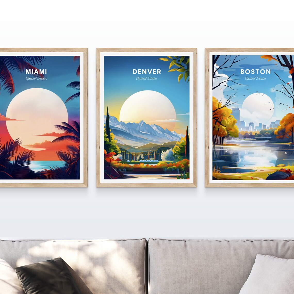 Denver Colorado Botanical Garden Mountain View Sunset Travel Poster - Image 4