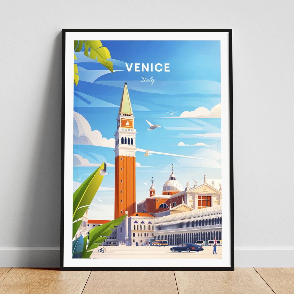 Venice Italy Saint Marks Campanile Square Bell Tower Travel Poster