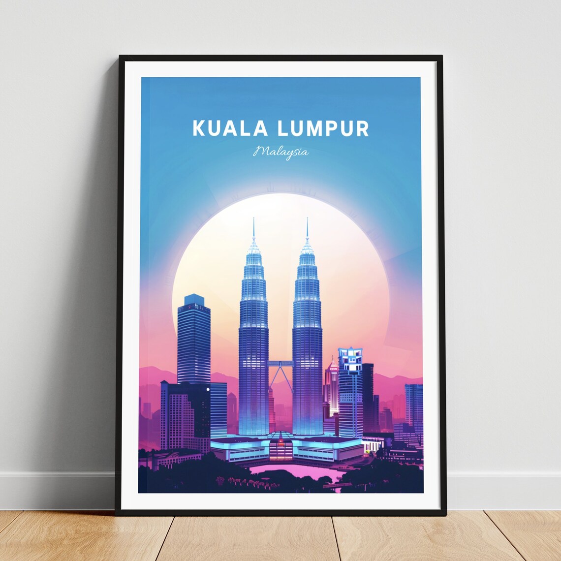 Kuala Lumpur Malaysia City Skyline Mountain Sunrise View Poster